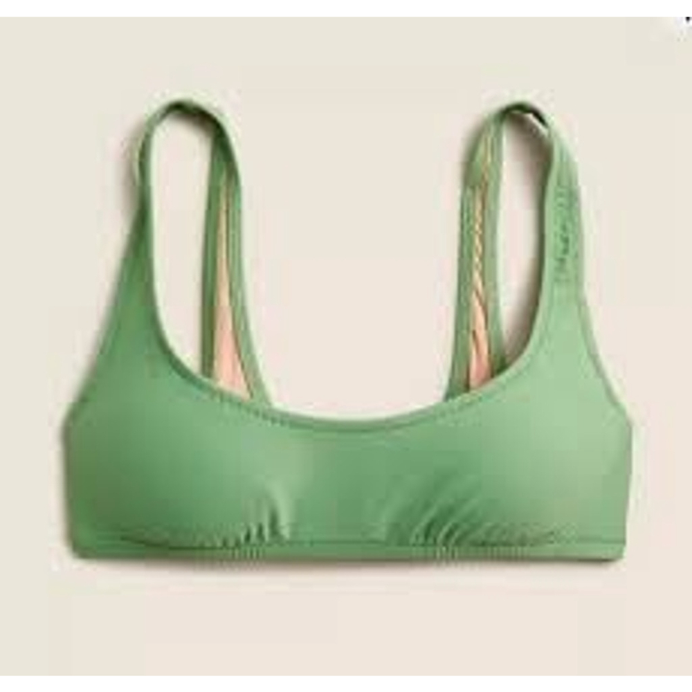New J.Crew Green Square neck Bikini Top